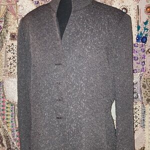 Kasper Charcoal Textured Men's Blazer Skirt Suit